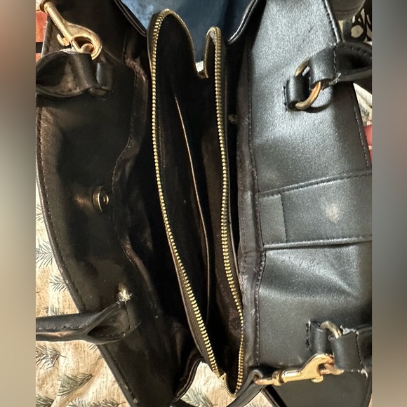 Anne Klein Floral Quilted Black Satchel - Picture 3 of 3